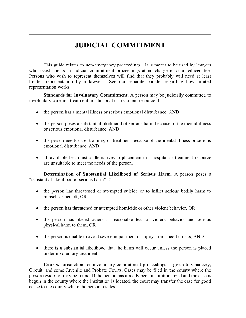 Judicial Commitment