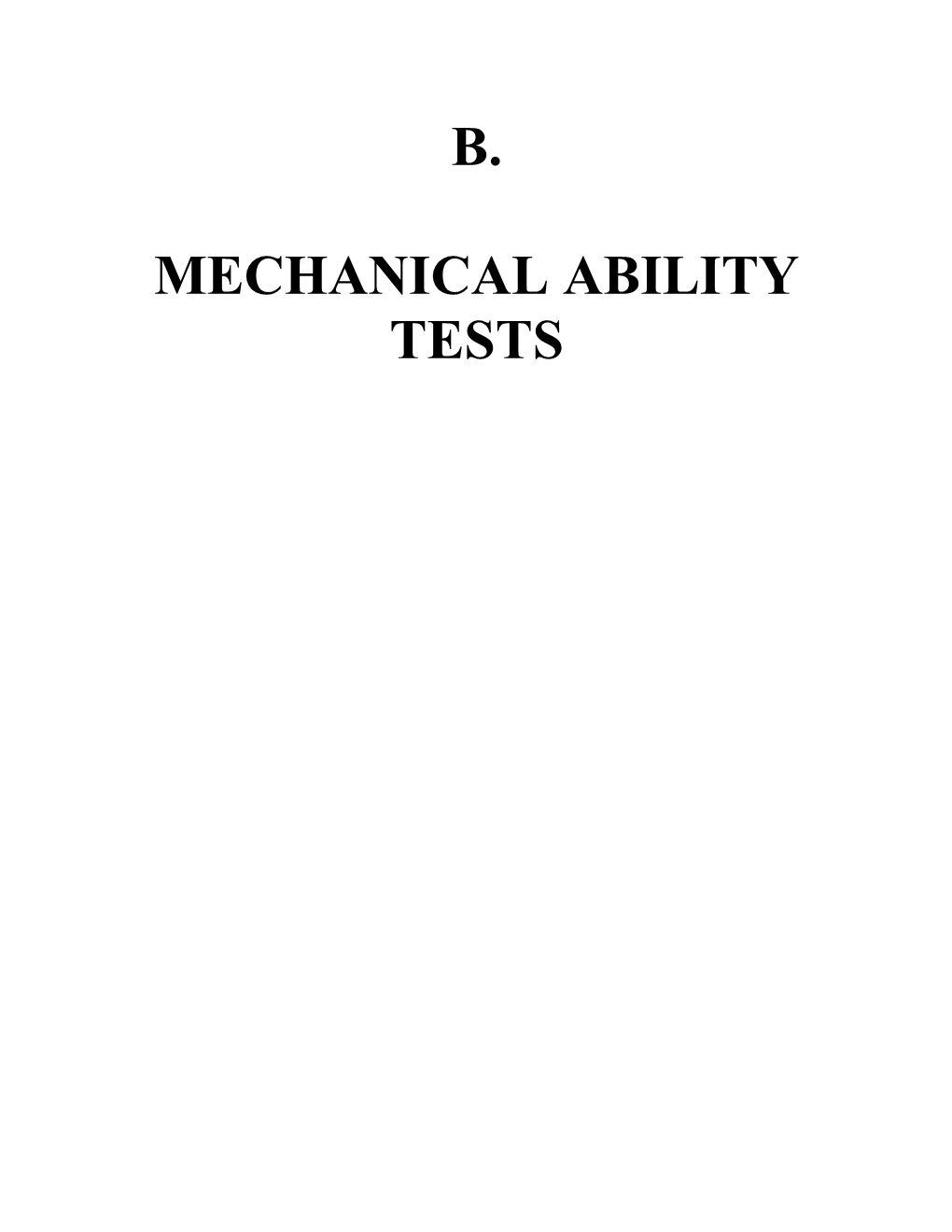 Mechanical Ability Tests