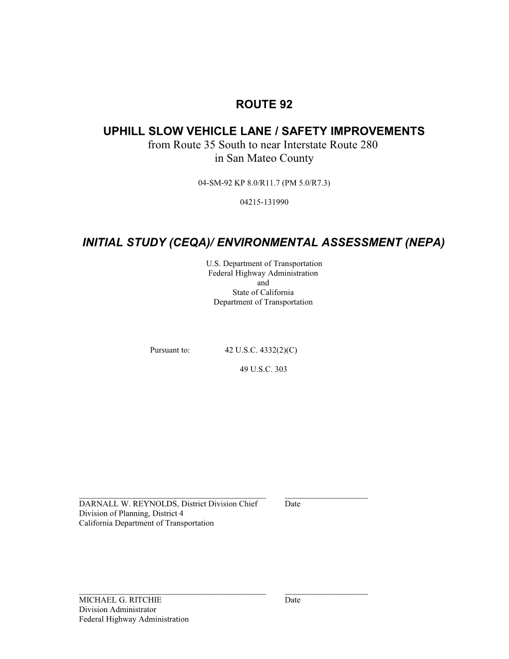 Slow Vehicle Lane / Safety Improvements