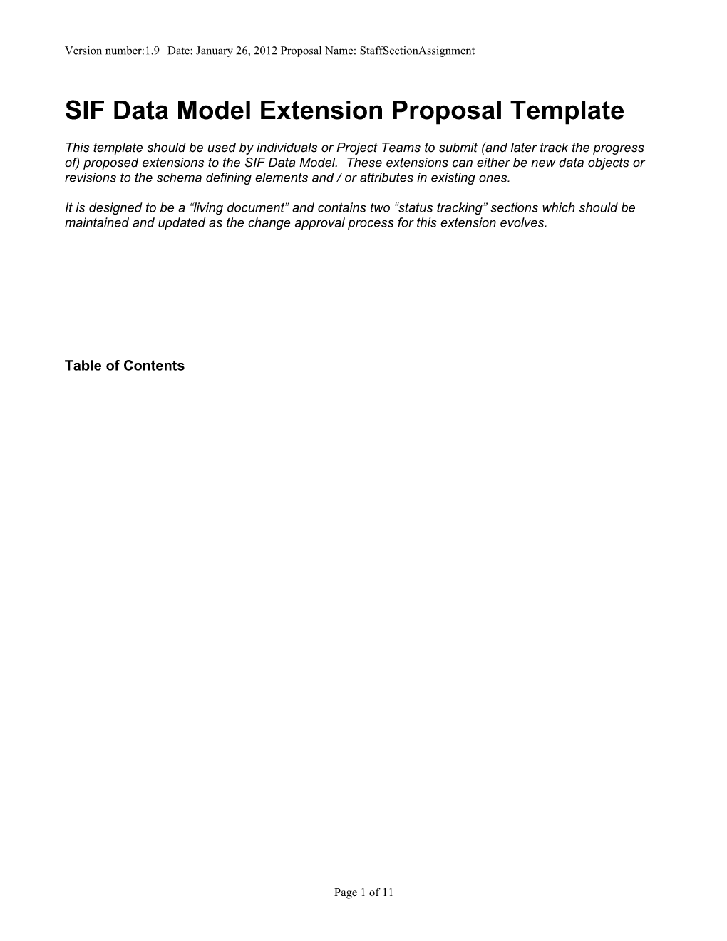 SIF Data Model Extension Proposaltemplate