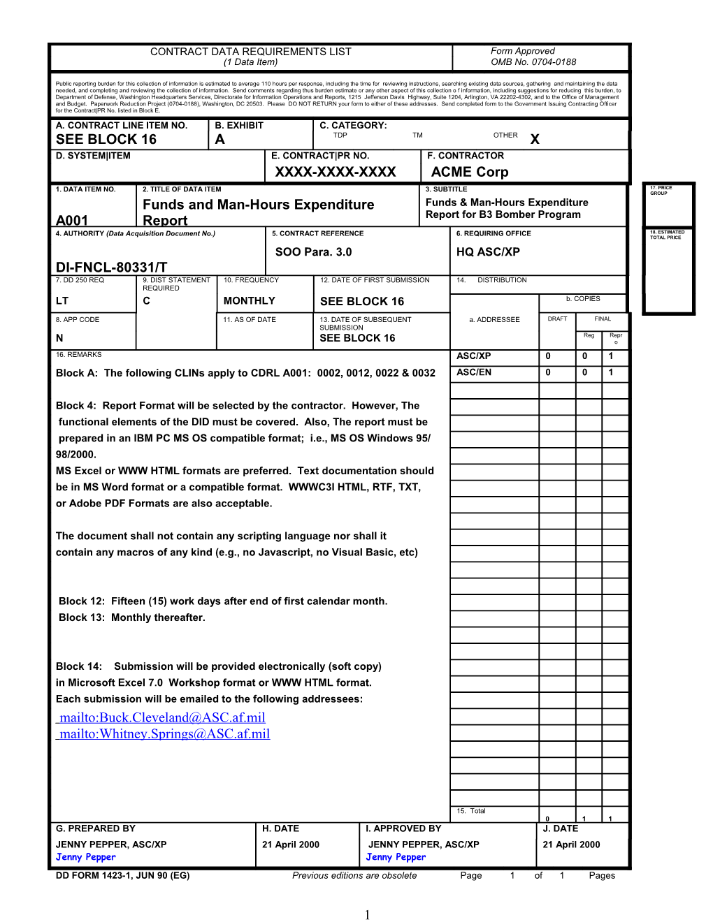 DD Form 1423-1 Reverse, Jun 90