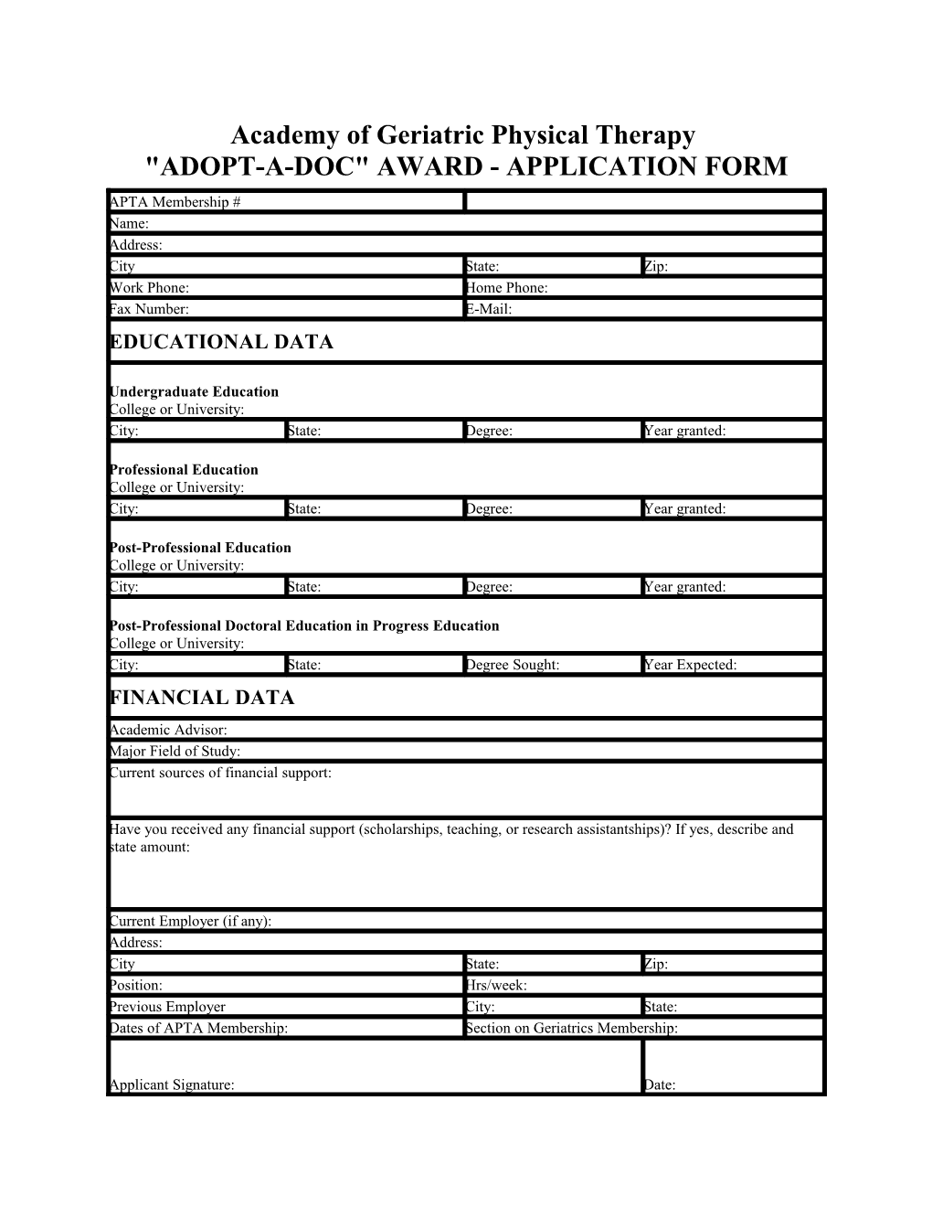 Section on Geriatrics