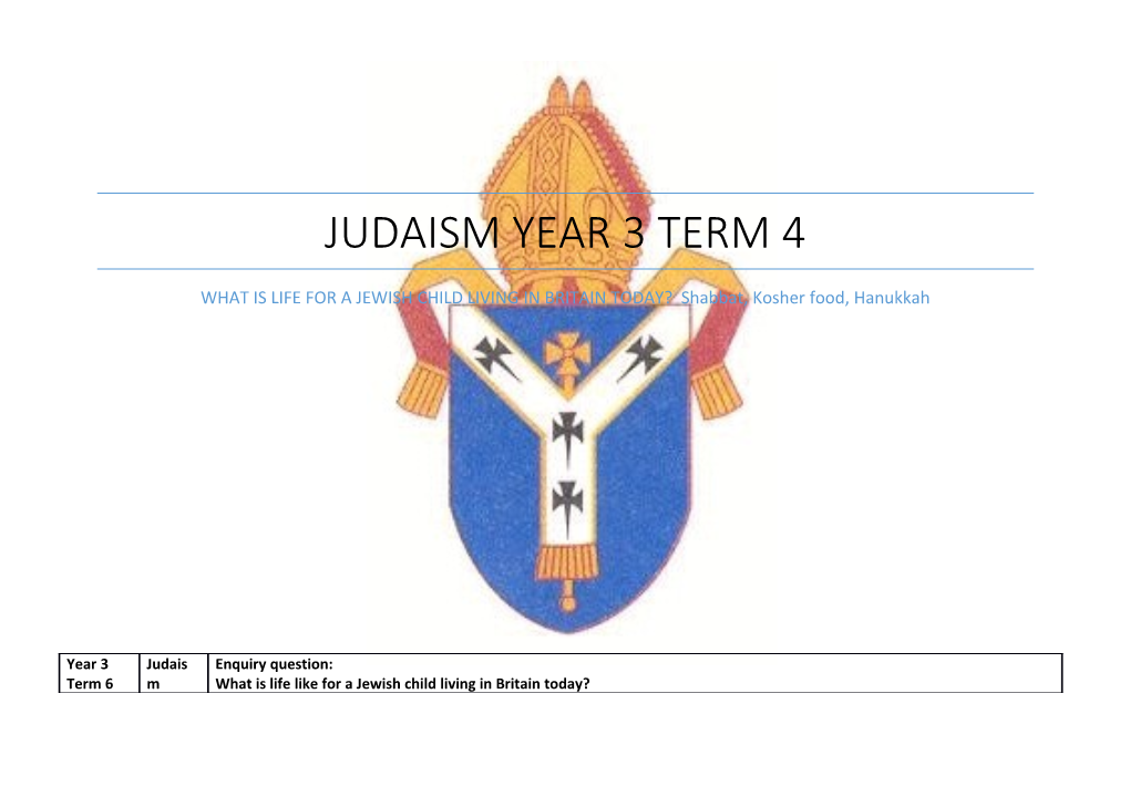 Judaism Year 3 Term 4