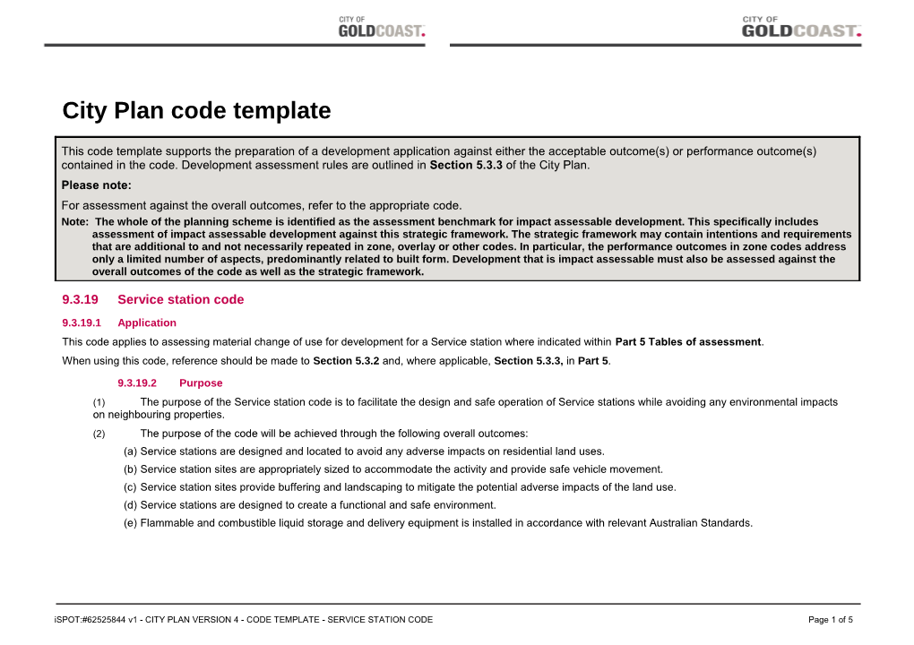 Service Station Code