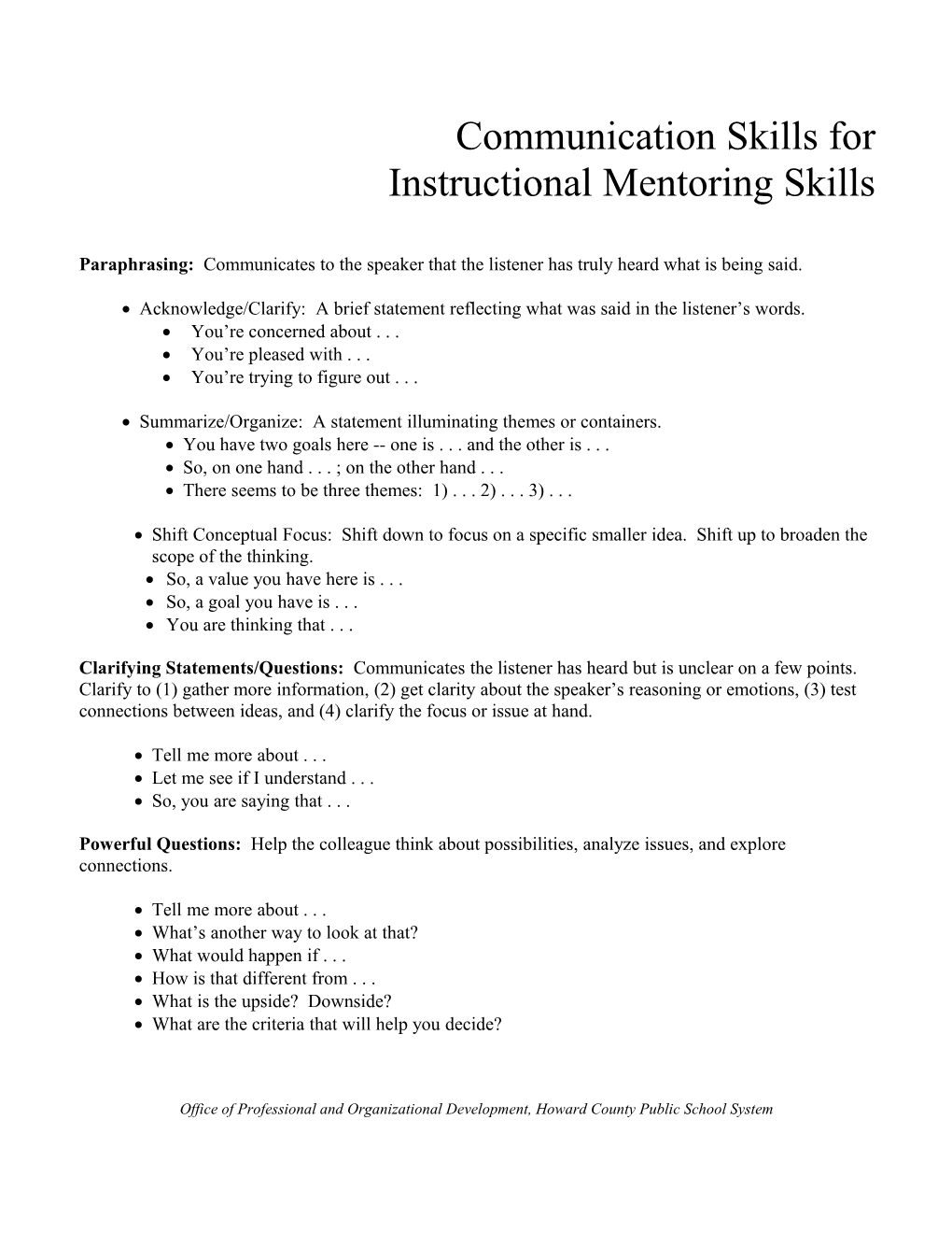 Communication Skills For