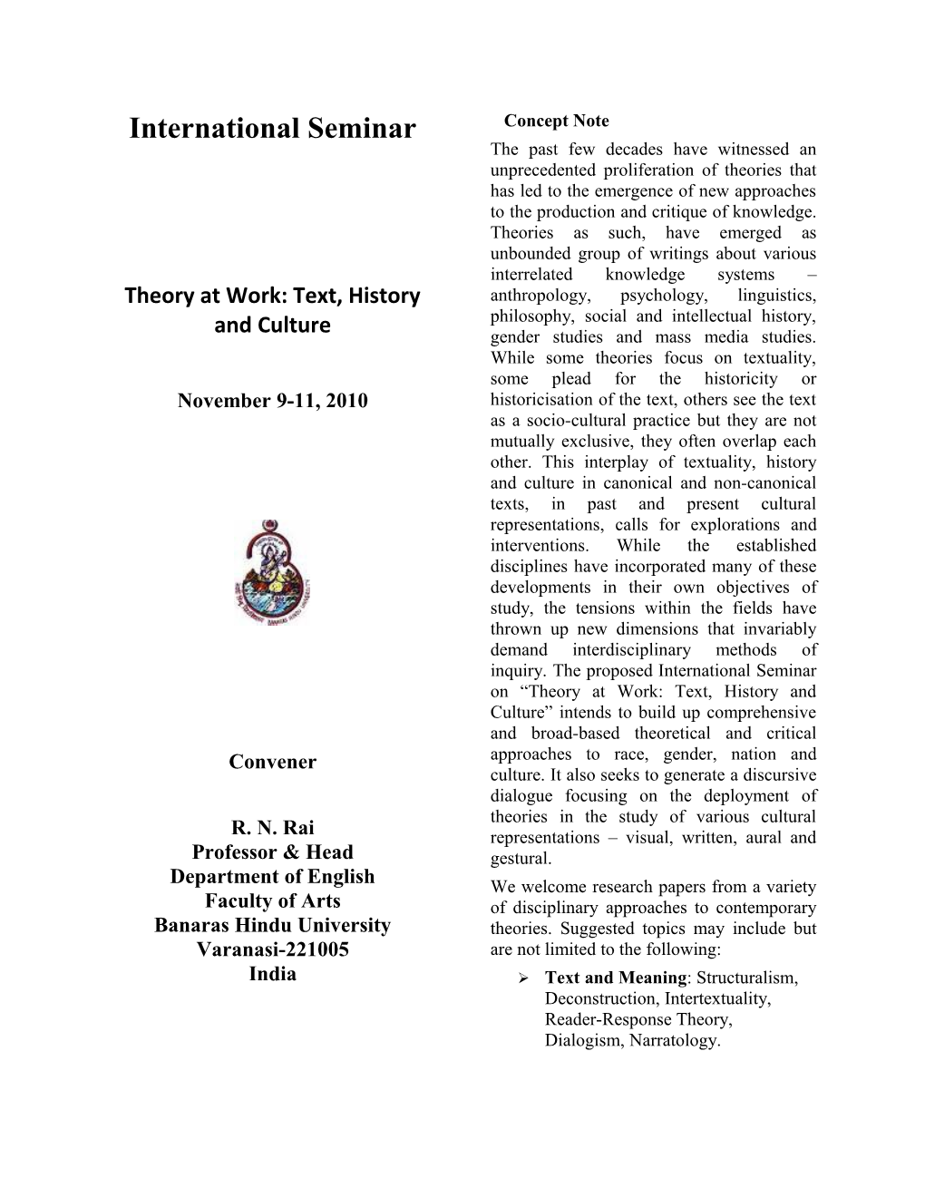 Theory at Work: Text, History and Culture