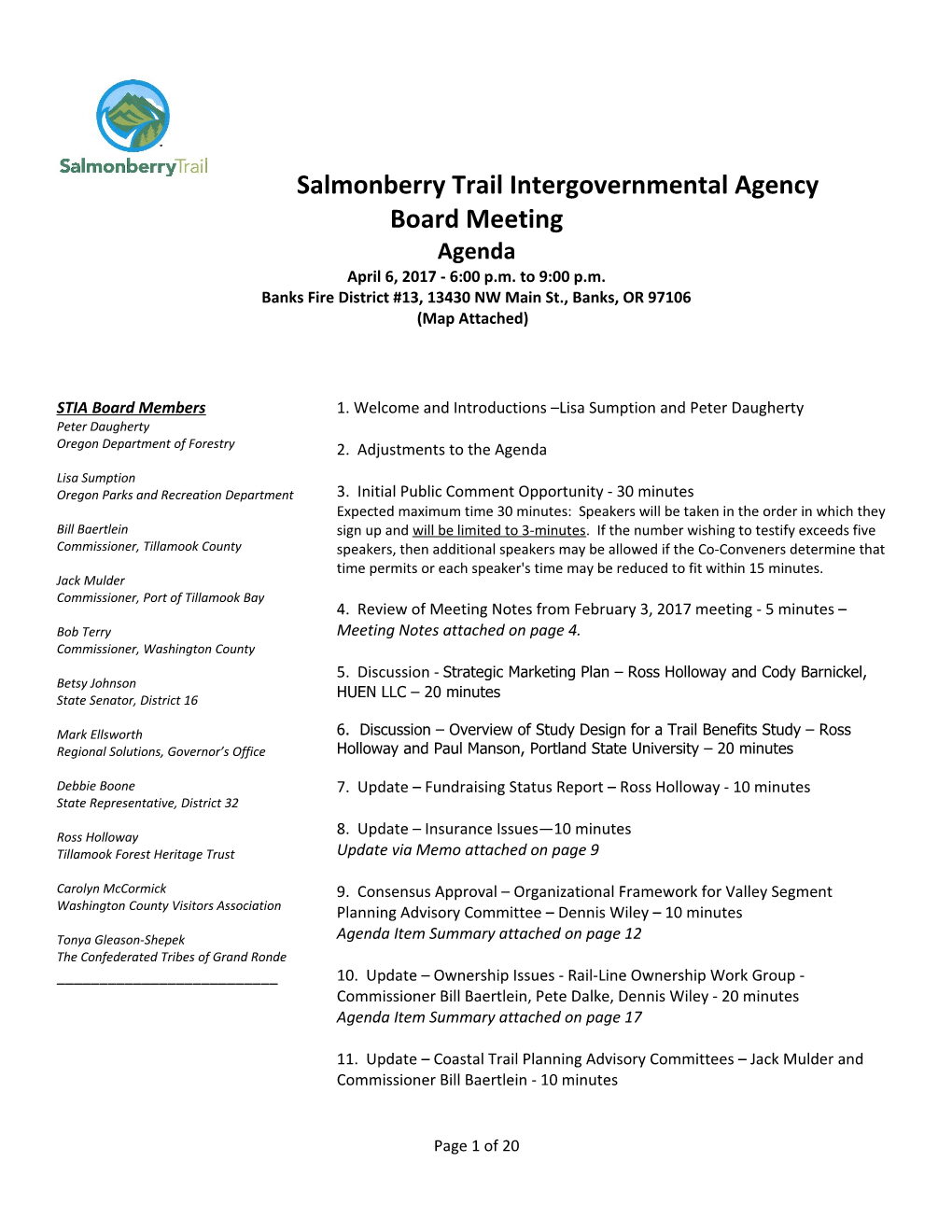 Salmonberry Trail Intergovernmental Agency