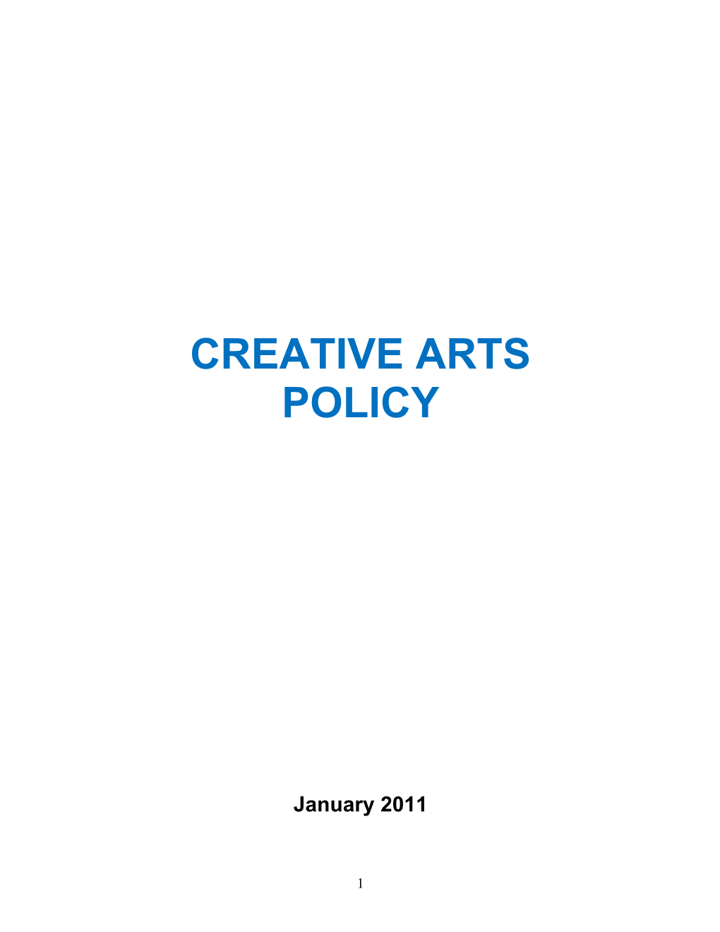 Creative Arts Policy