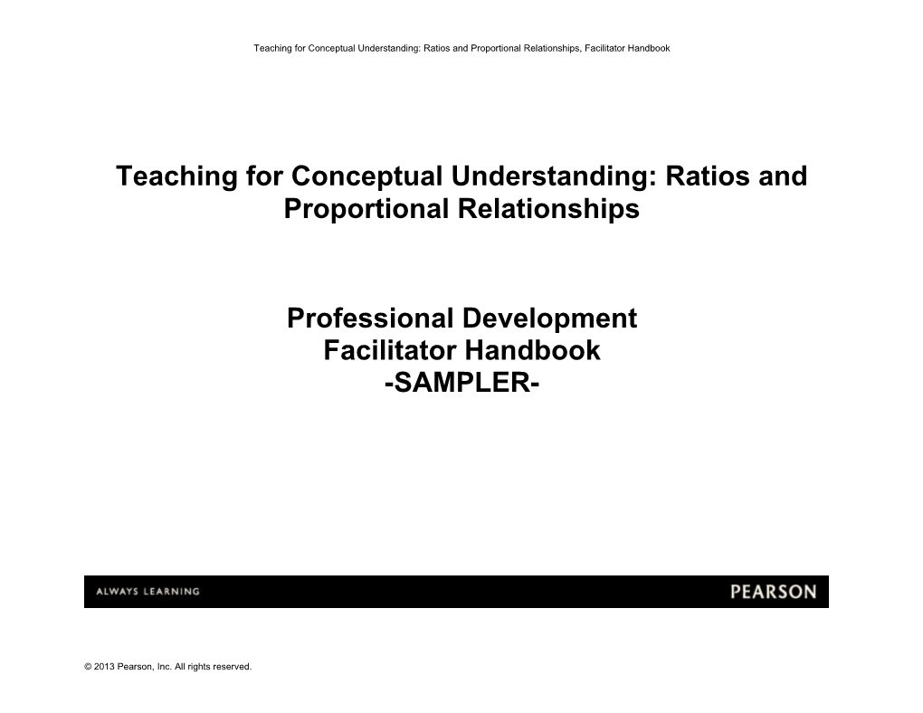 Teaching for Conceptual Understanding: Ratios and Proportional Relationships