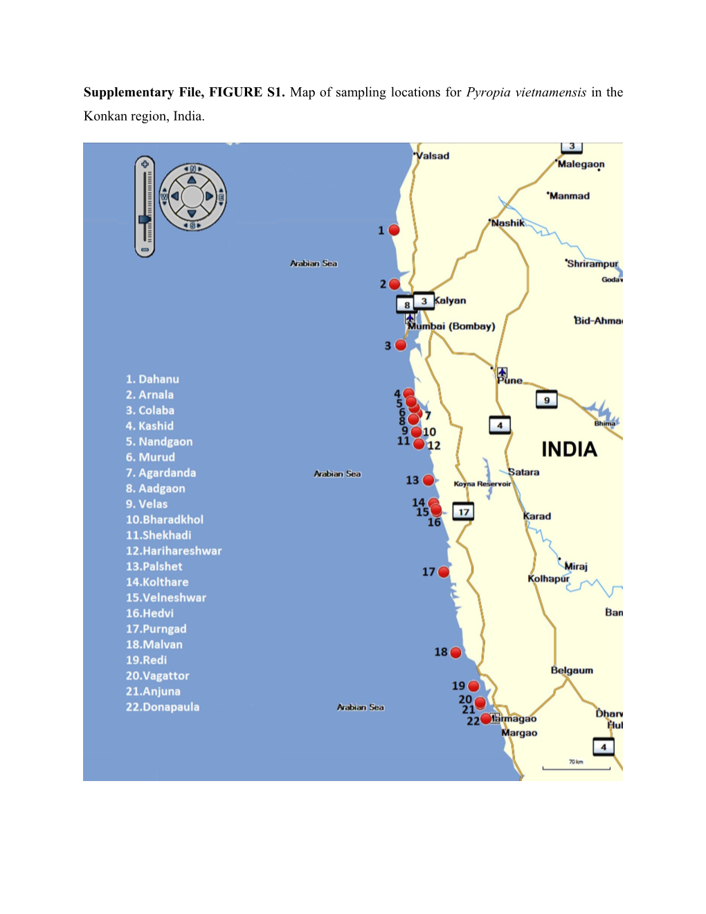 Supplementary File, FIGURES1. Map of Sampling Locations for Pyropia Vietnamensis in The