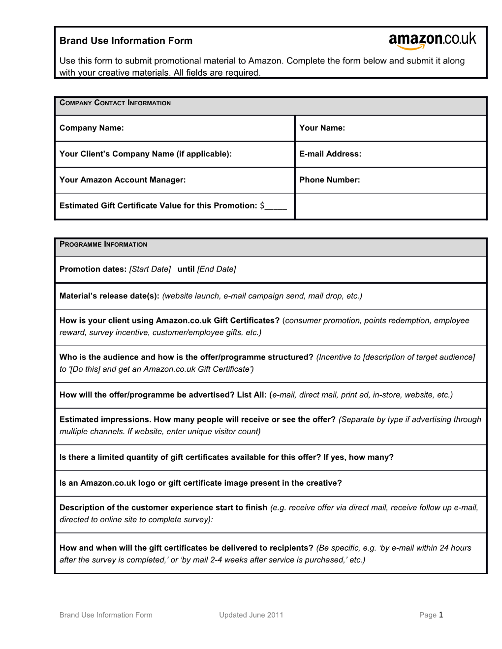 Brand Use Information Form Updatedjune 2011Page 1