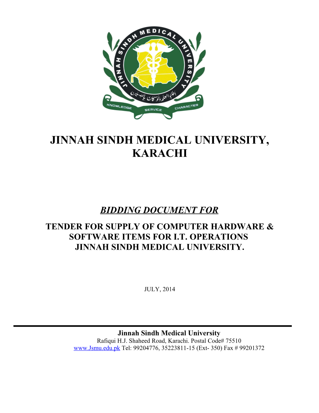 Jinnah Sindh Medical University, Karachi