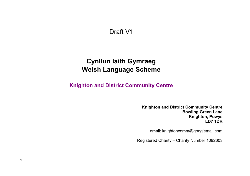 Welsh Language Scheme Templates for the Third Sector