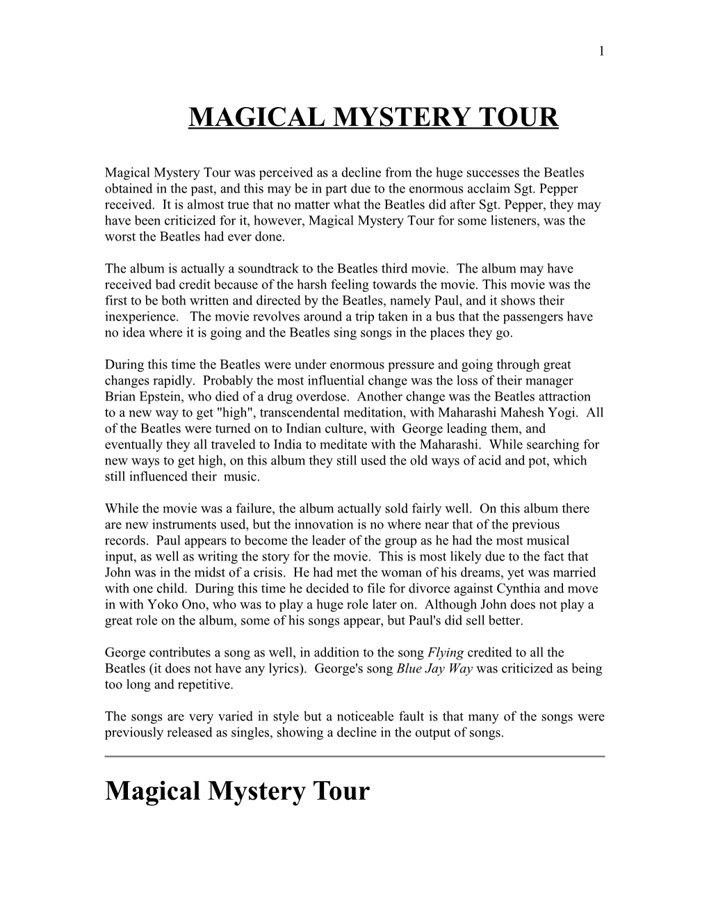 Magical Mystery Tour