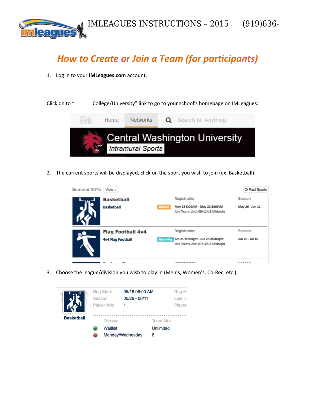 How to Create Or Join a Team (For Participants)