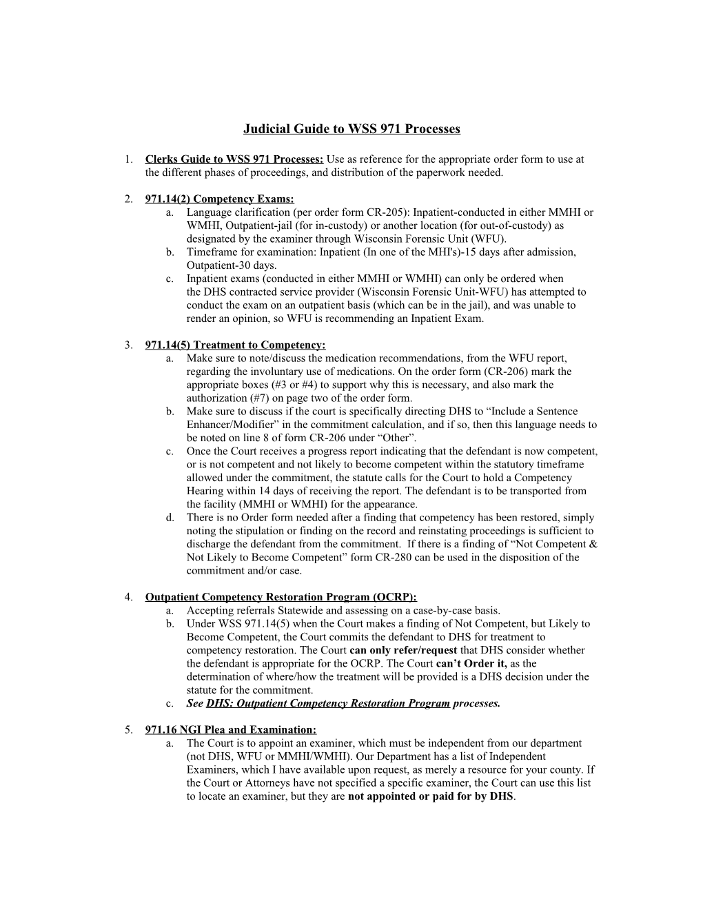 Judge S Training Format