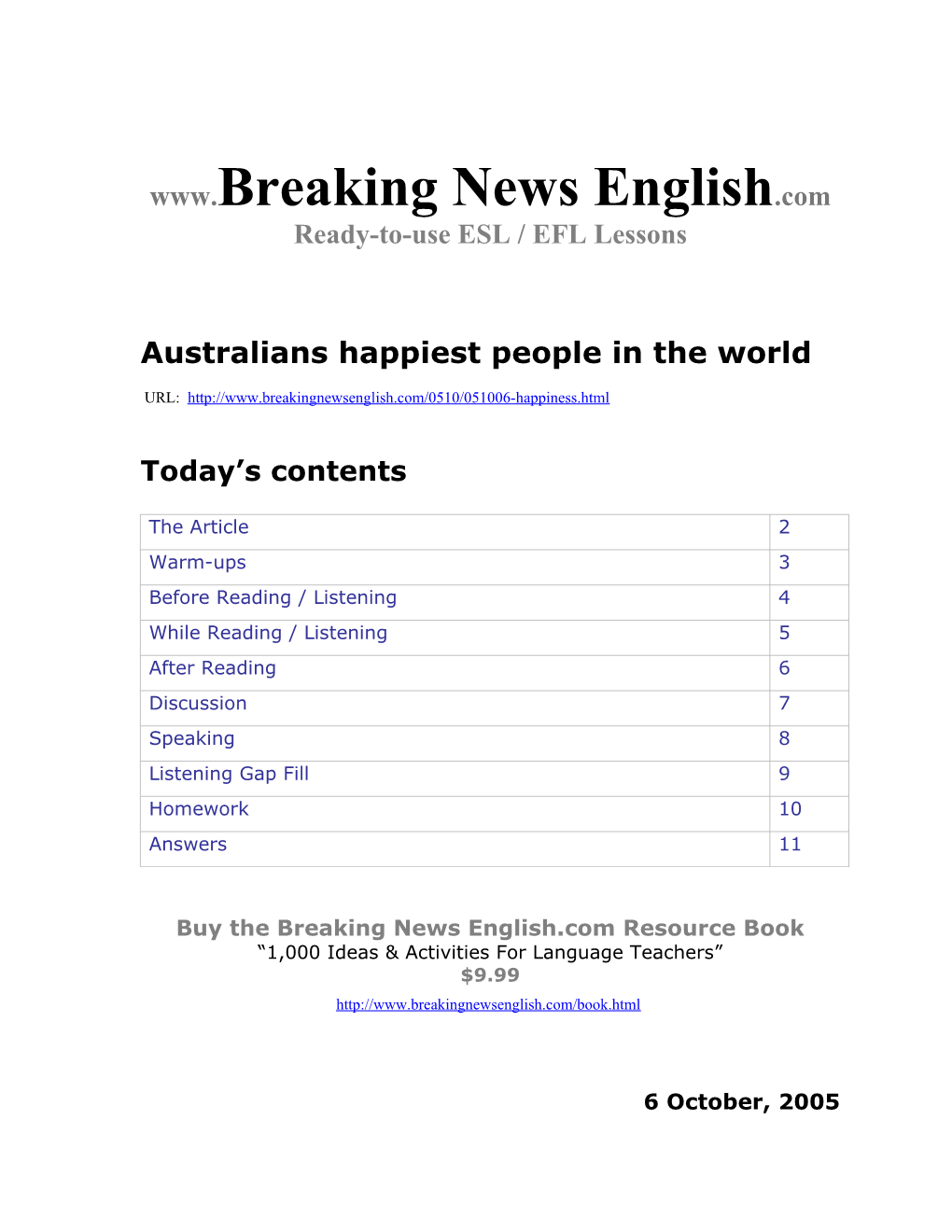 Australians Happiest People in the World