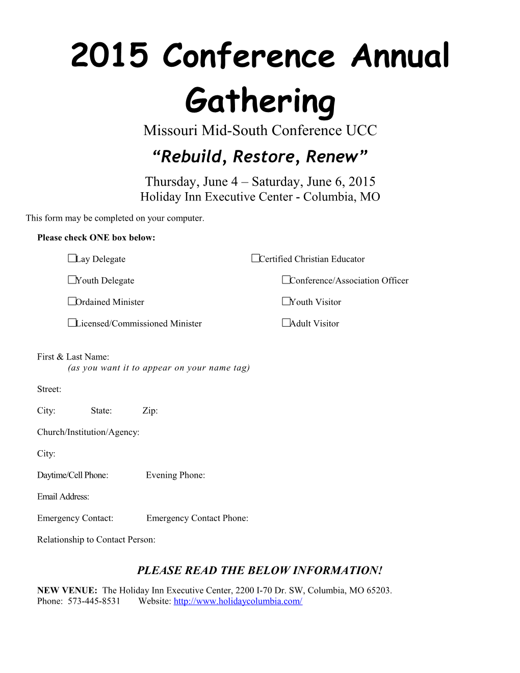 2015 Conference Annual Gathering