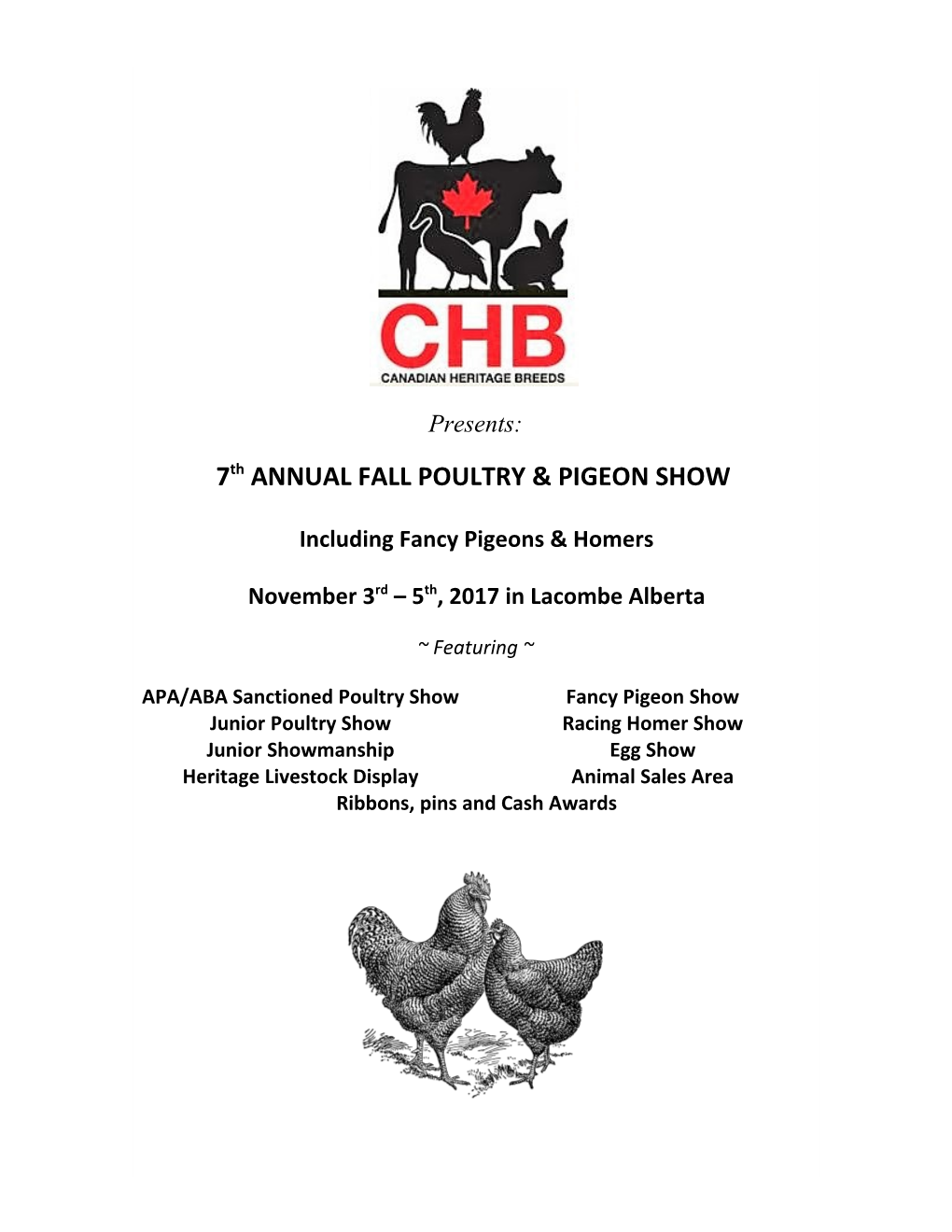 7Th ANNUAL FALL POULTRY & PIGEON SHOW