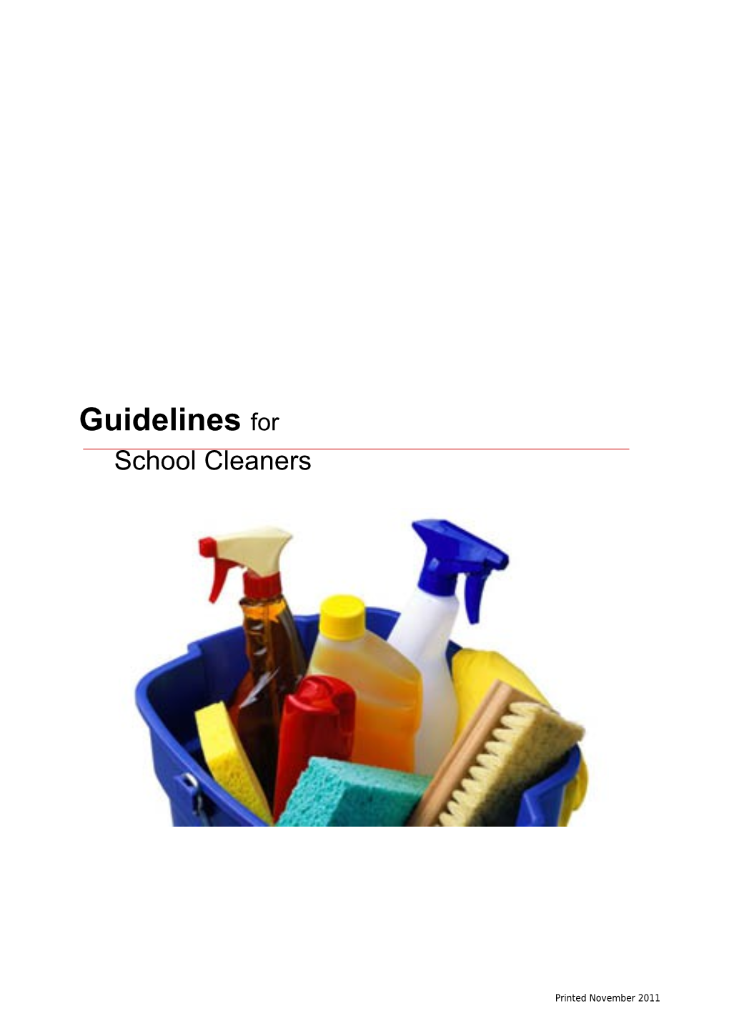 Guidelines - School Cleaners