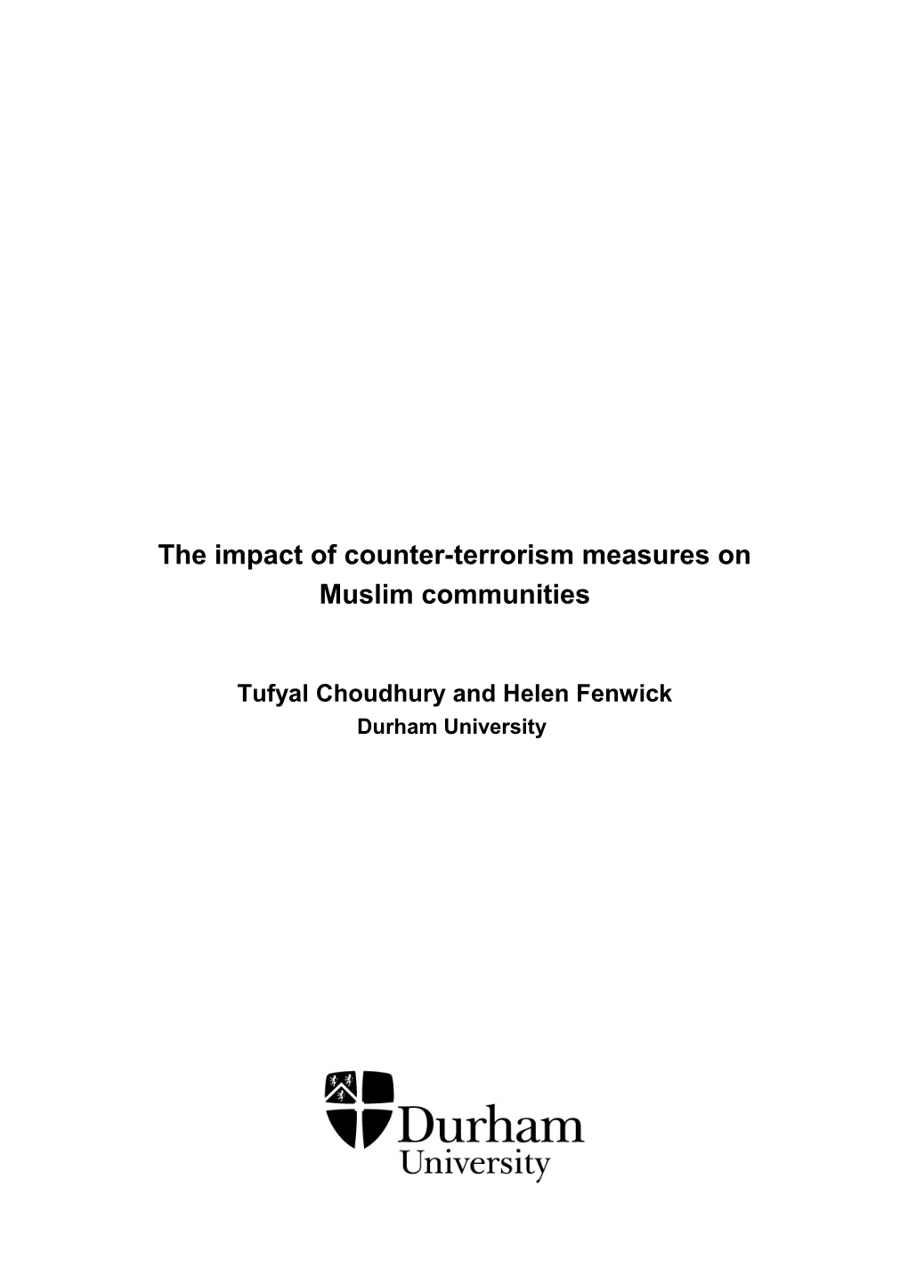 The Impact of Counter-Terrorism Measures on Muslim Communities