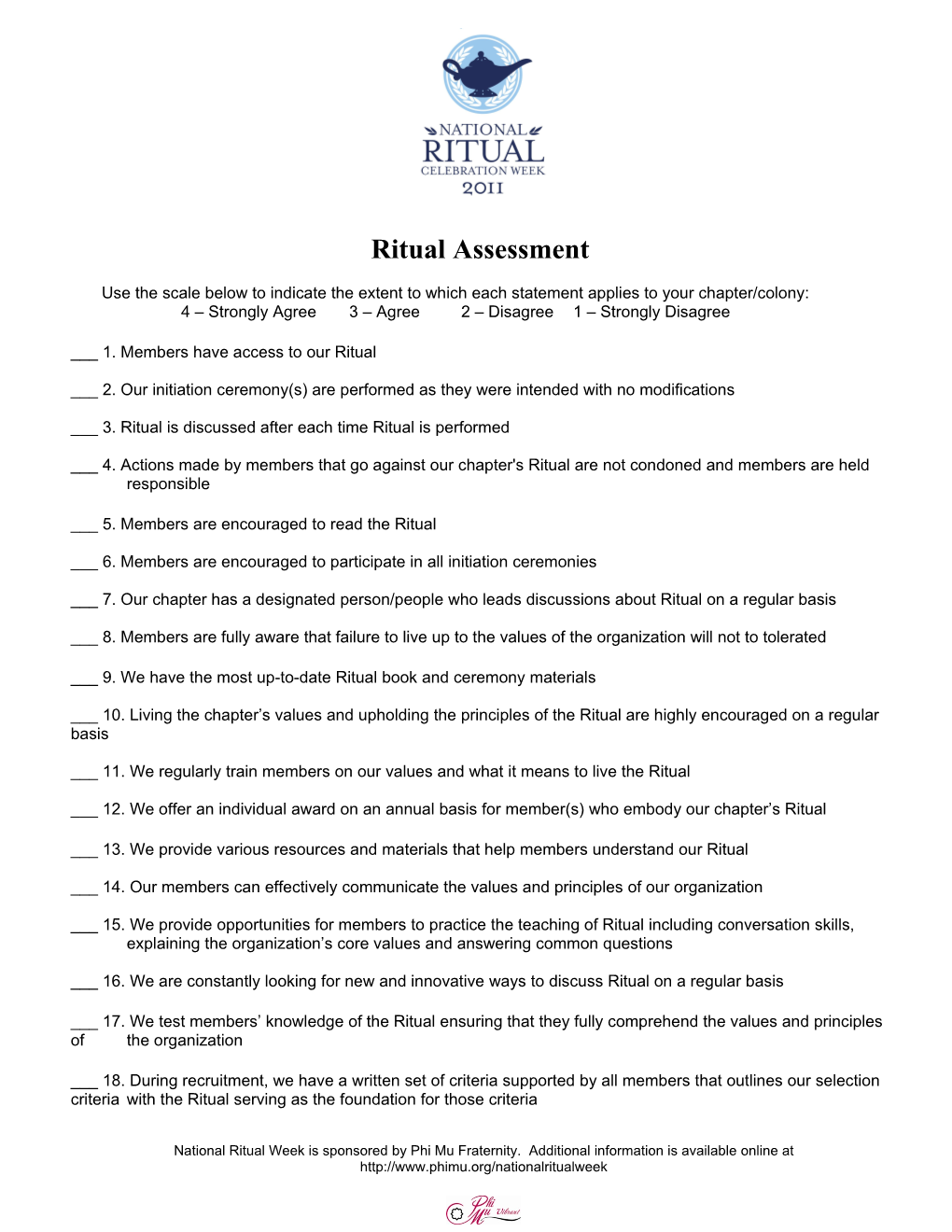 Ritual Assessment