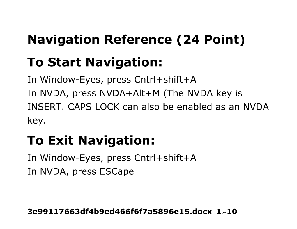 Navigation Reference(24 Point)