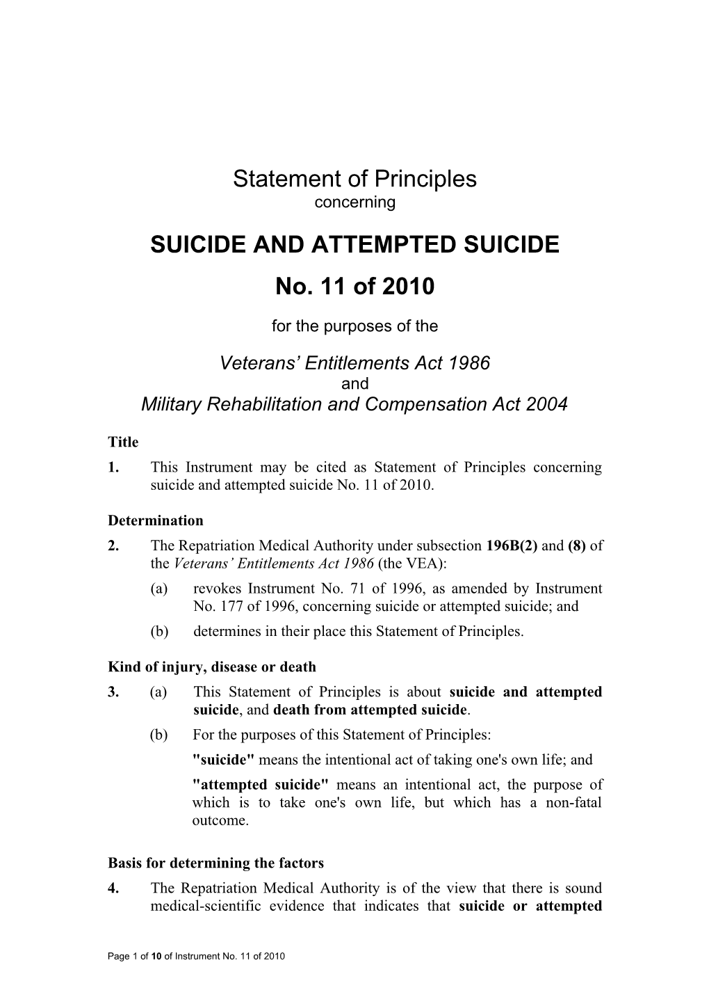 Suicide and Attempted Suicide