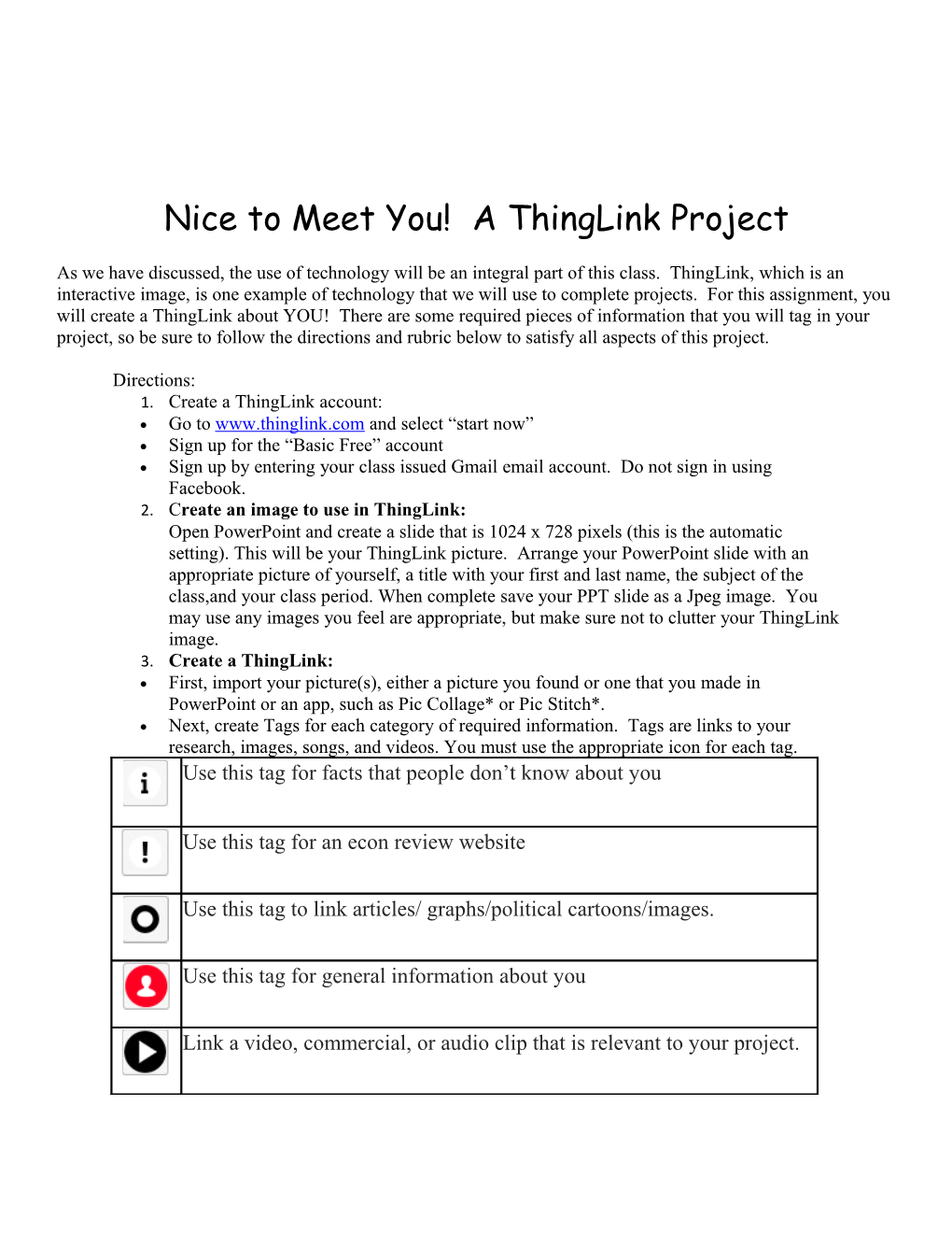 Nice to Meet You! a Thinglink Project