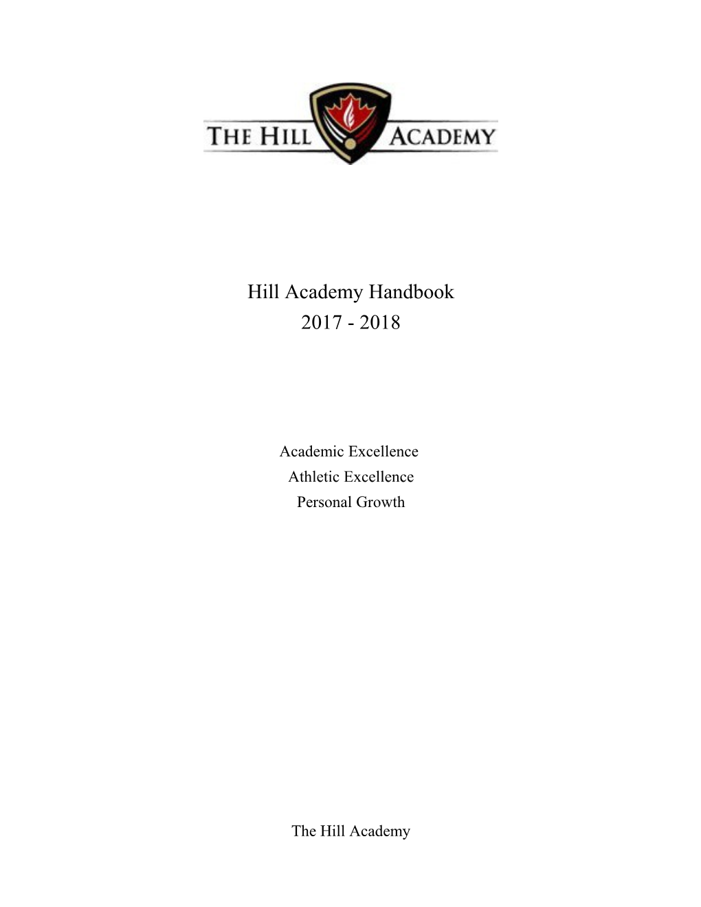 Hill Academy Handbook