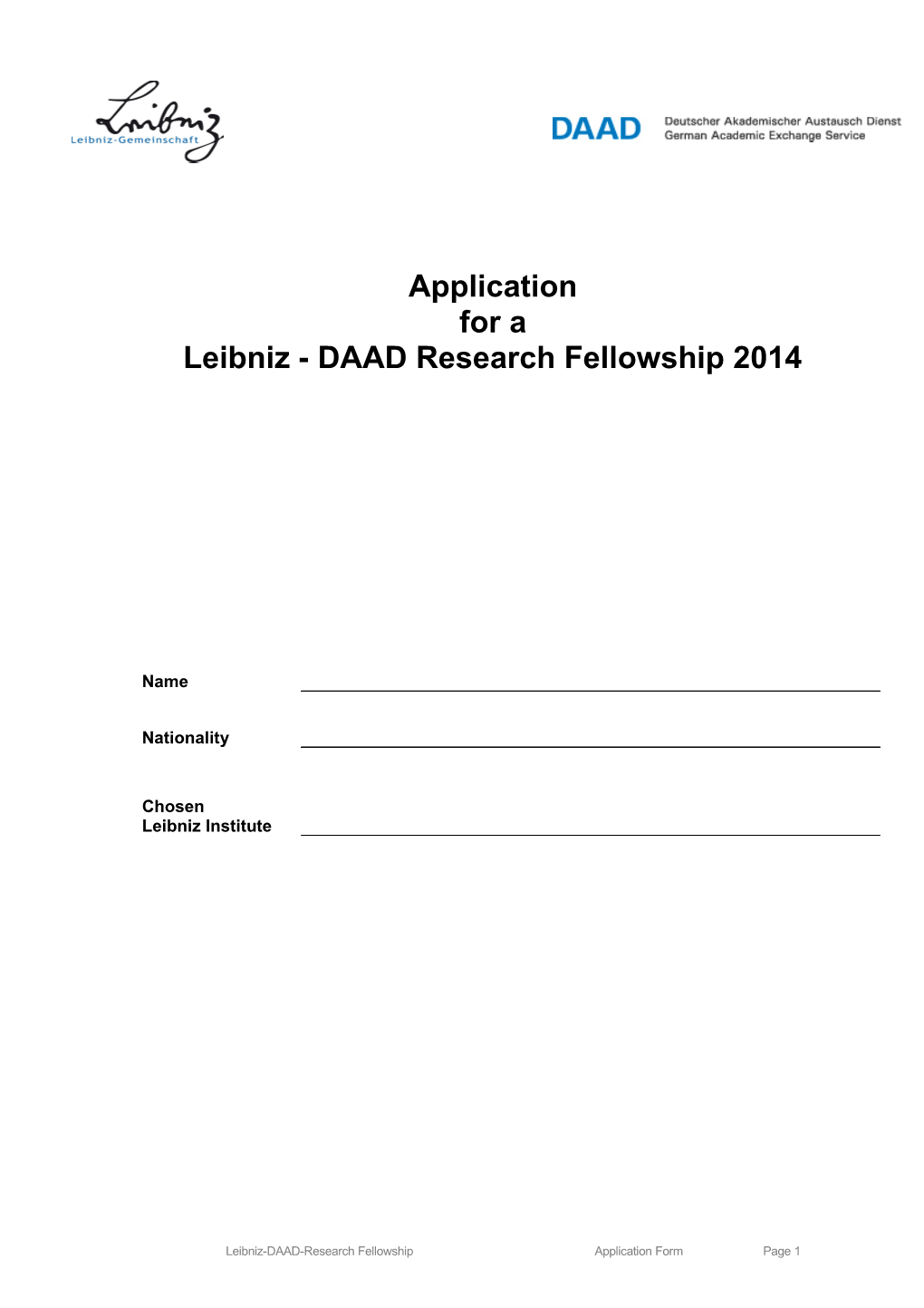 Leibniz - DAAD Research Fellowship 2014