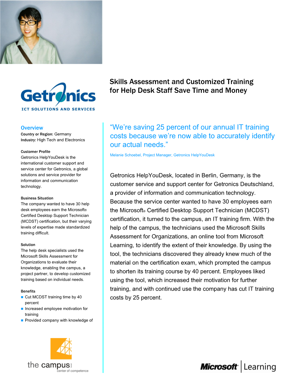 Skills Assessment and Customized Training for Help Desk Staff Save Time and Money