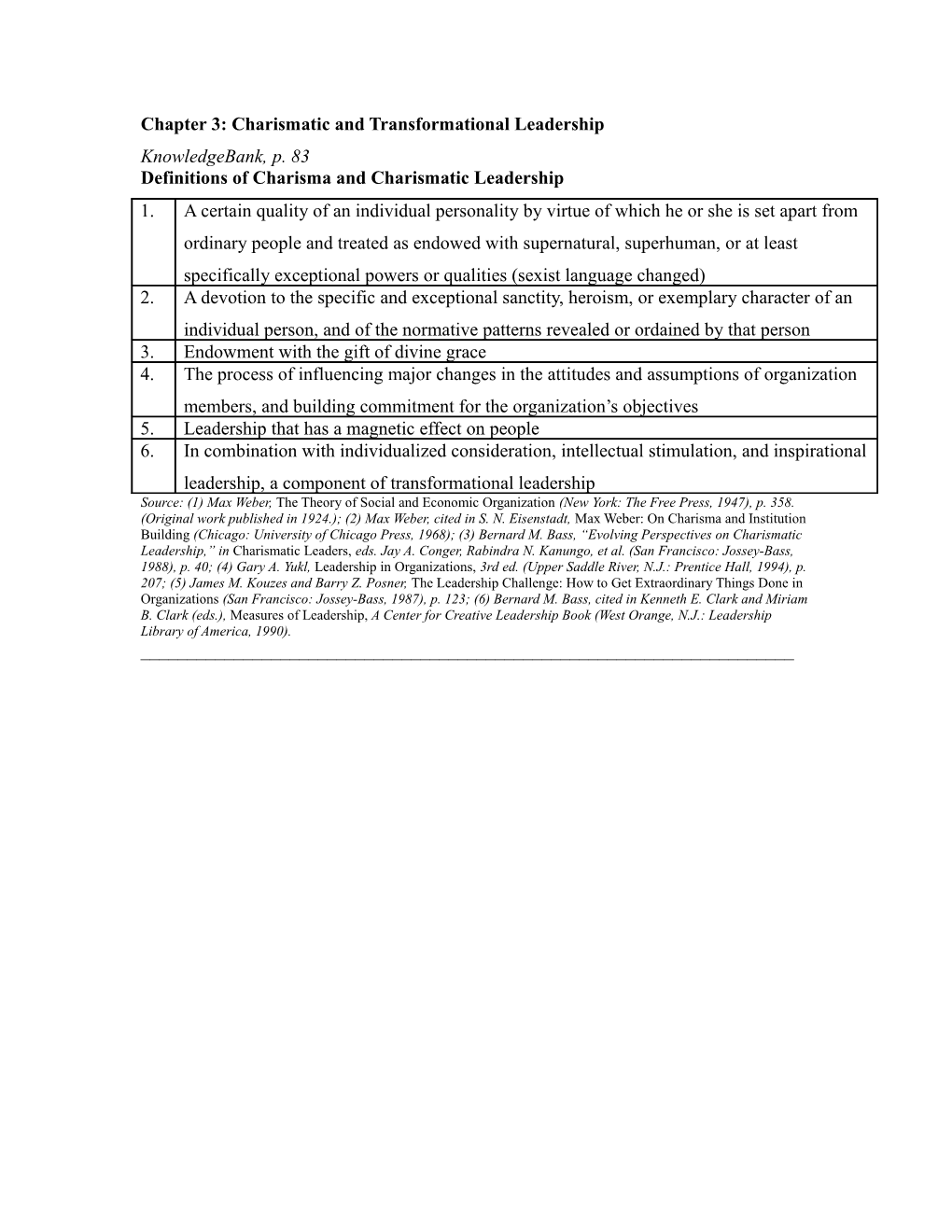 Chapter 3: Charismatic and Transformational Leadership