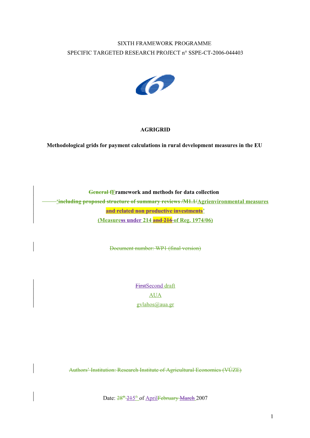 Methodological Grids for Payment Calculations in Rural Development Measures in the EU Guidelines