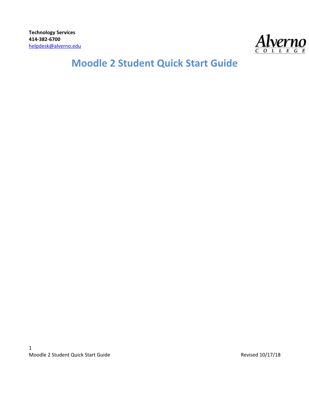 Moodle 2Student Quick Start Guide