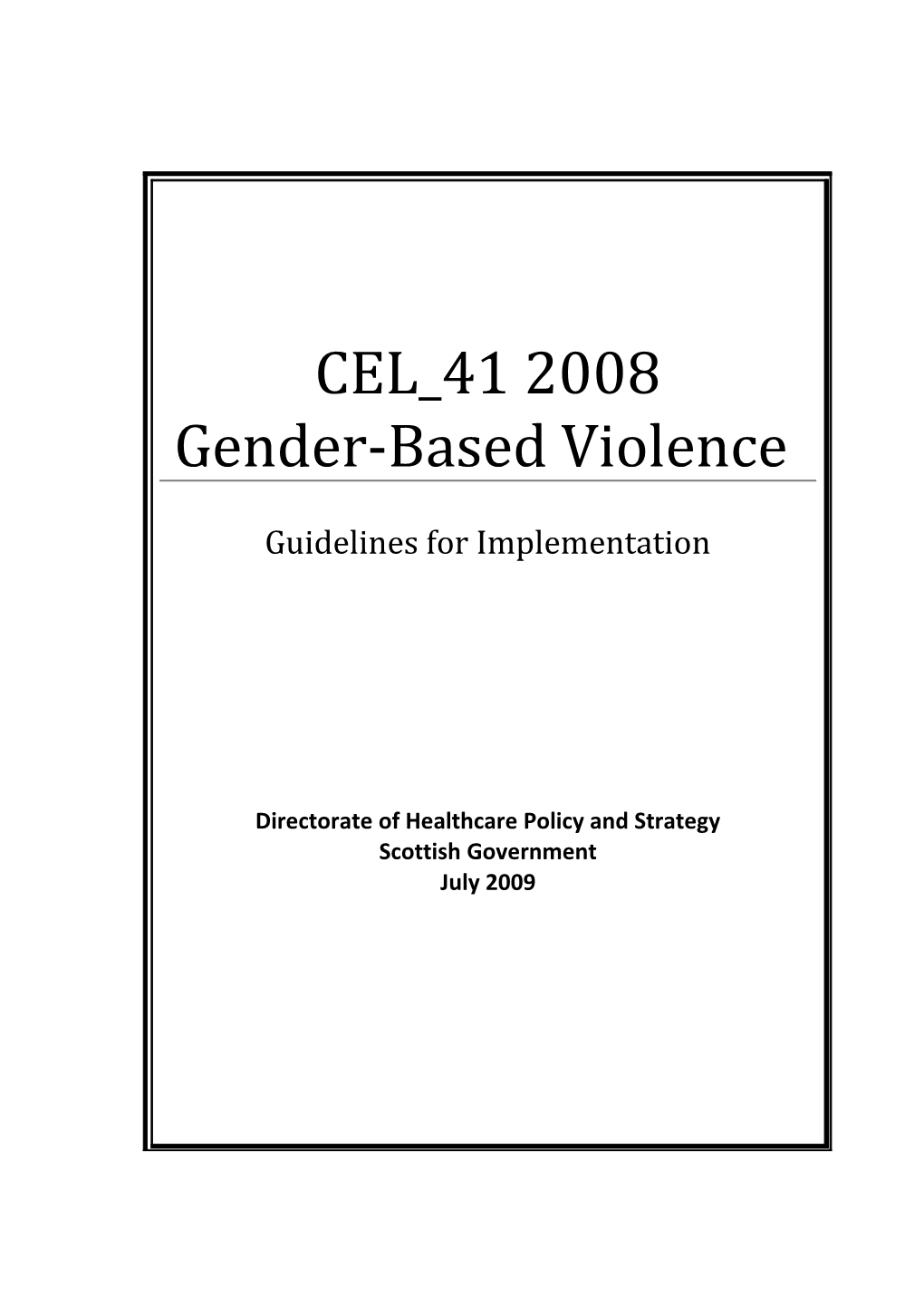 CEL 41 2008 Gender-Based Violence