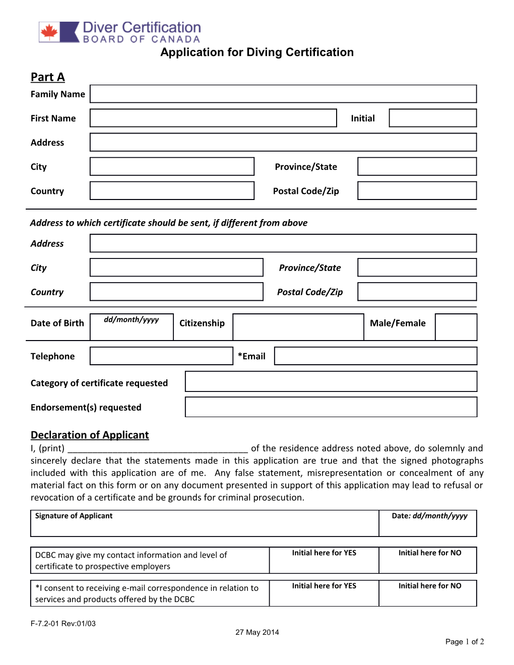 Address to Which Certificate Should Be Sent, If Different from Above