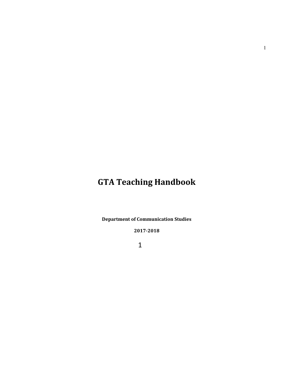 GTA Teaching Handbook