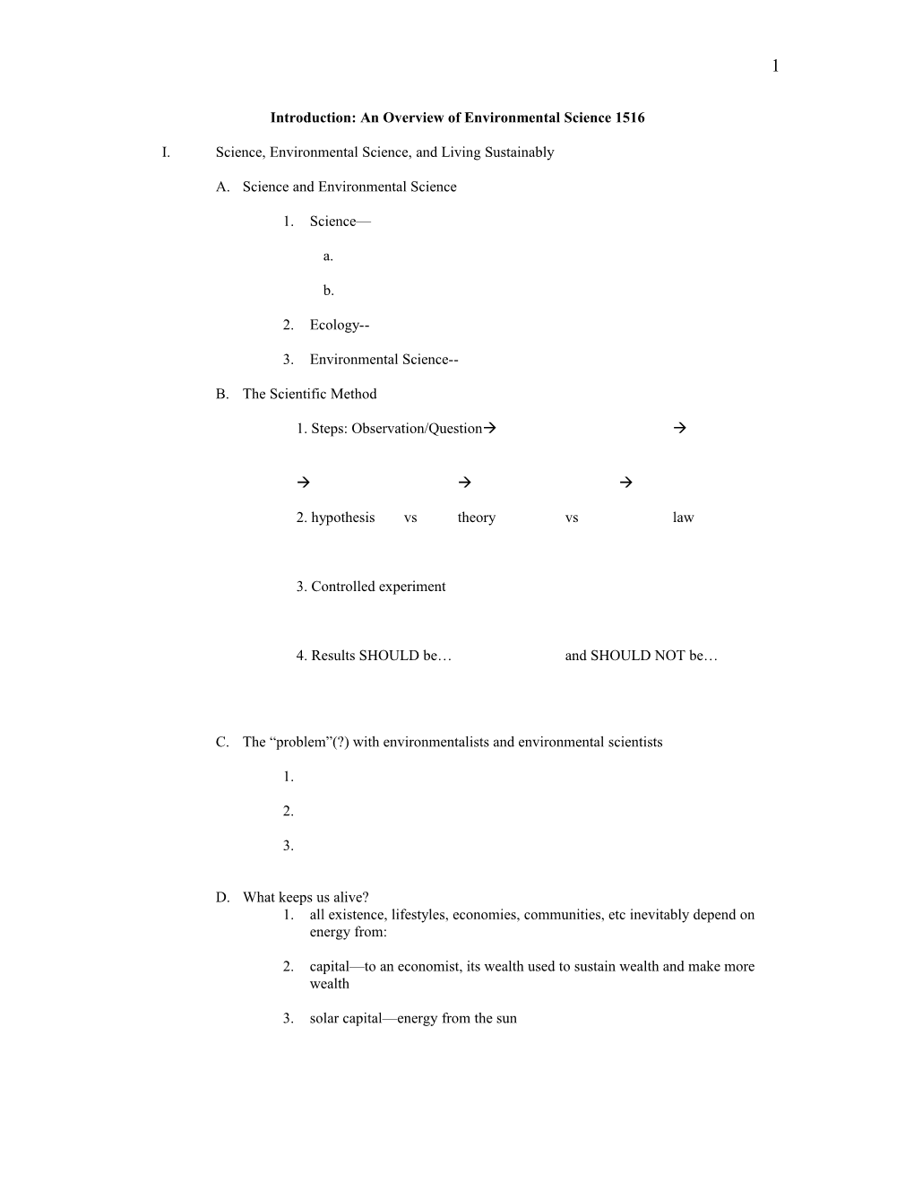 Introduction: an Overview of Environmental Science 1516