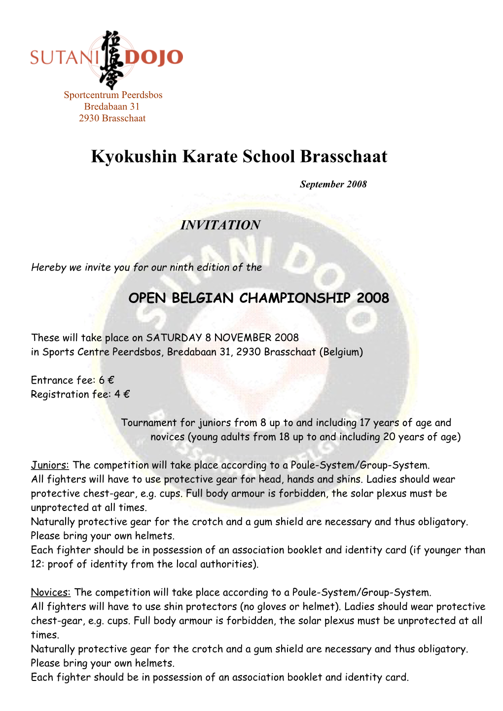 Kyokushin Karate School Brasschaat