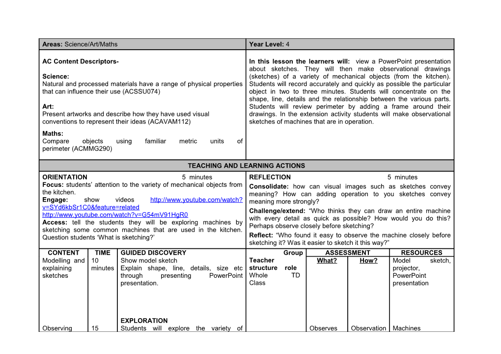 Appendix 2 - Lesson Plan How to Set It Out