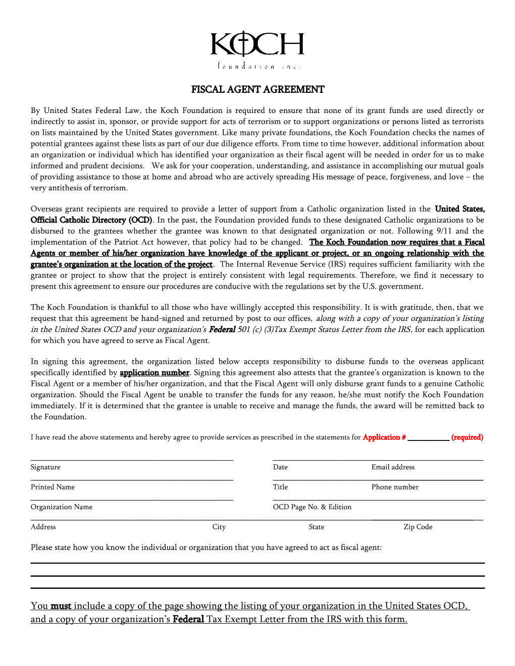 Fiscal Agent Agreement