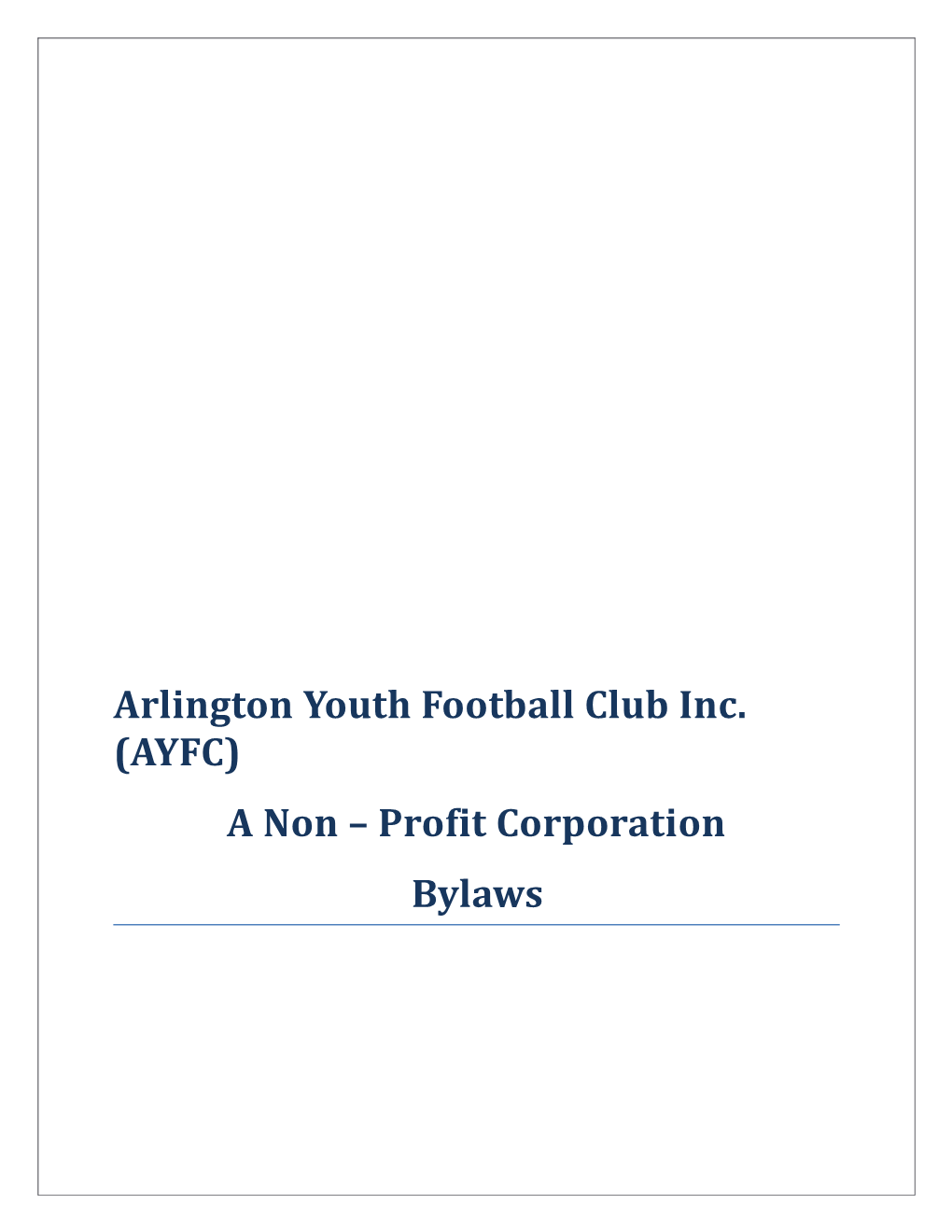 Arlington Youth Football Club Inc. (AYFC)
