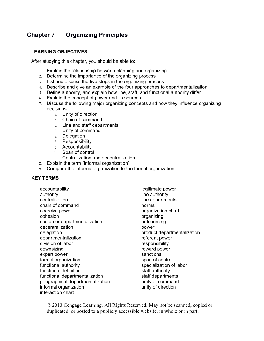 Chapter 7Organizing Principles