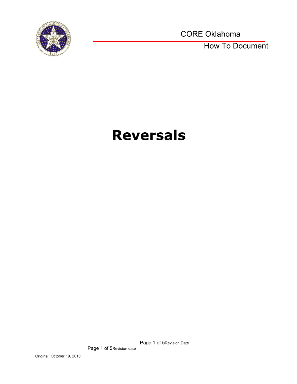 CORE How To: Reversals