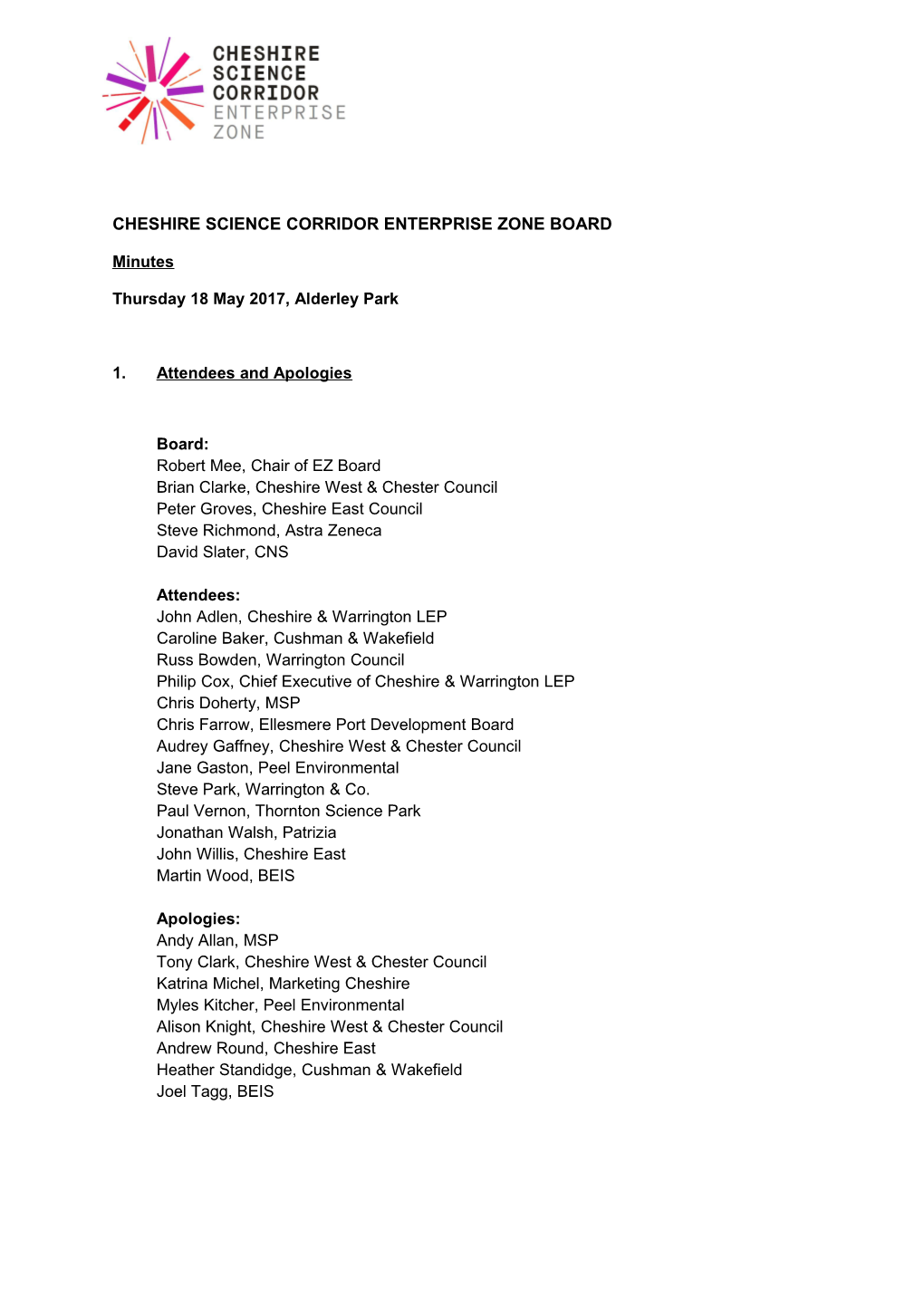 Cheshire Science Corridor Enterprise Zone Board