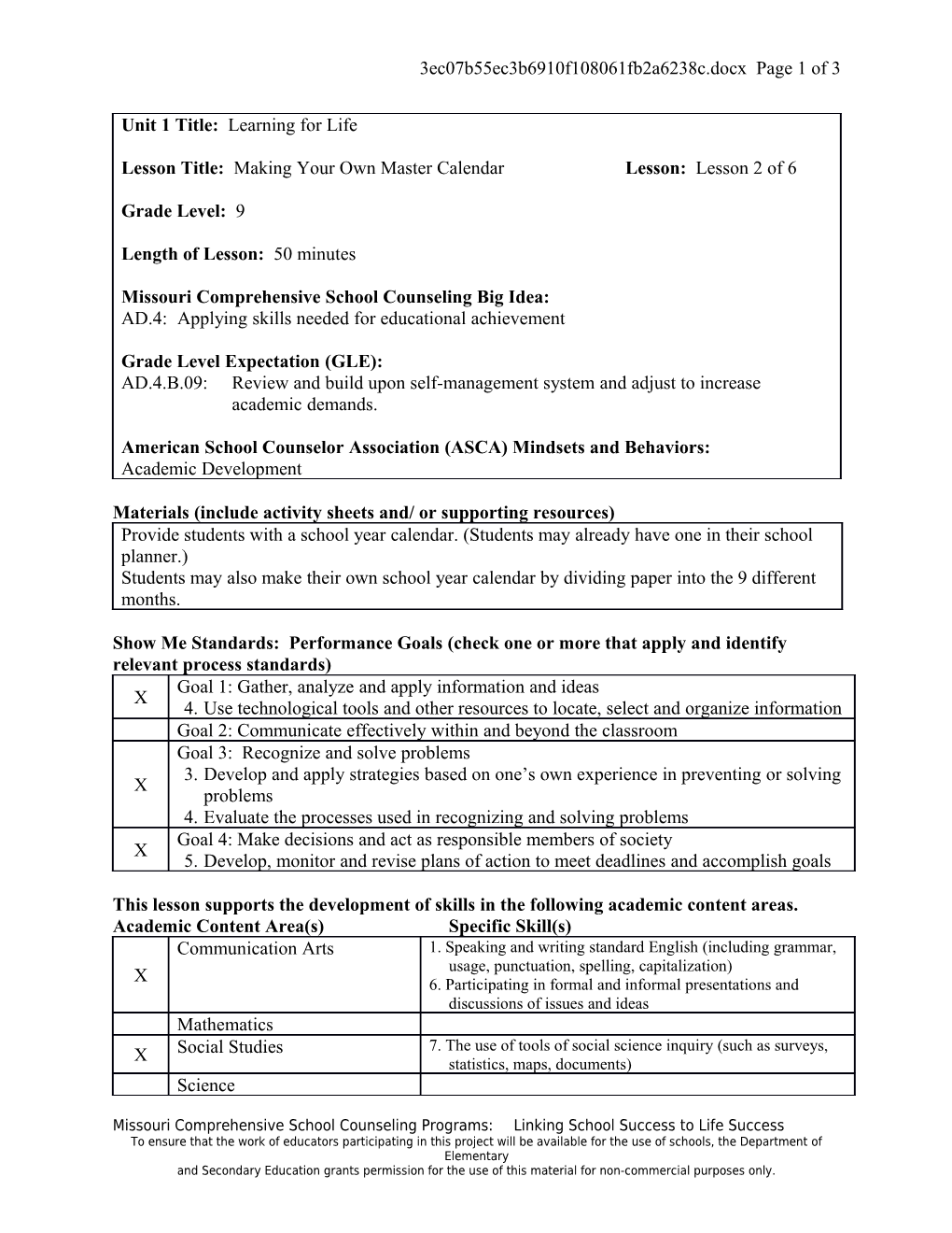 CG 4.1 4.2 Grade 9 Unit 1 Lesson 2