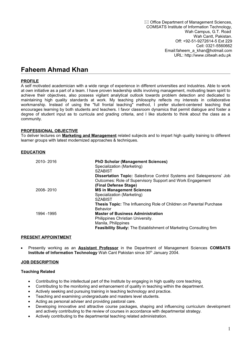 Faheem Ahmad Khan