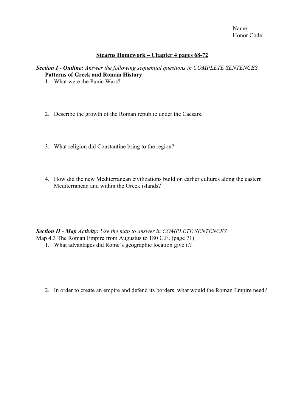 Stearns Homework Chapter 4 Pages 68-72