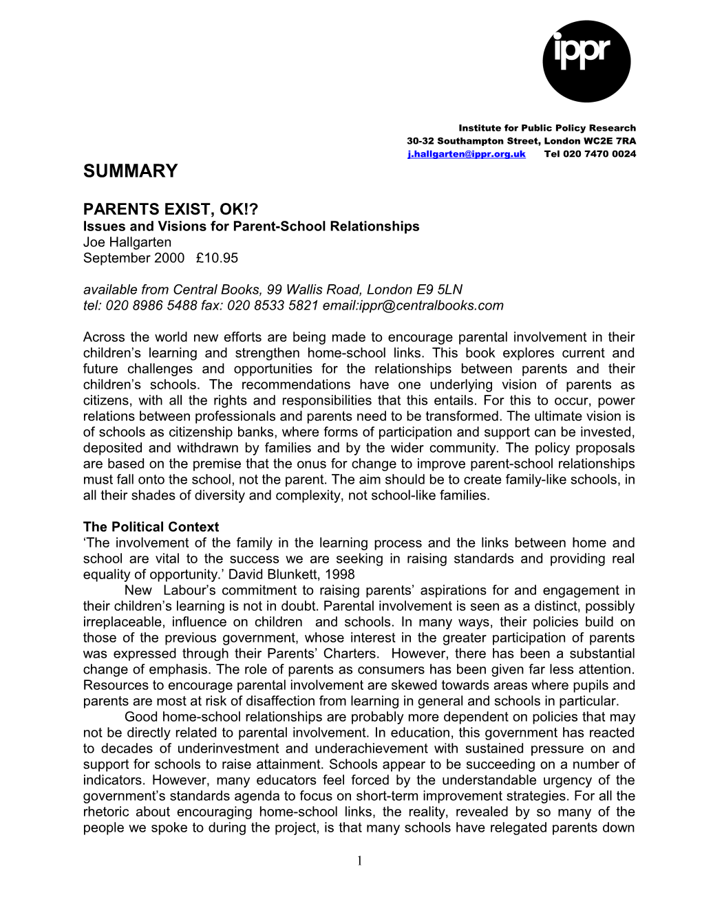 5: Family and School As Mutual Support Mechanisms